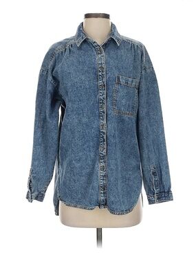 Pilcro Washed Denim Button-Up Shirt